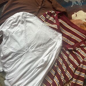 SHEIN Striped and Solid Tops Set Bundle 3